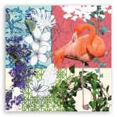 Leinwandbild, Flamingos Vögel collage 