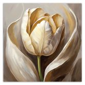 Leinwandbild Tulpenblumen wie handgemalt 