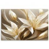 Leinwandbild, Lilien in Gold 