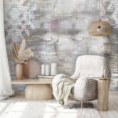 Fototapete Wandtapete mit Motiv Abstrakte Textur mit Ornament Muster in Grau Beige 2,7 x 2,12 m 