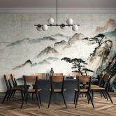 Fototapete Wandtapete mit Motiv Ornament Medaillon Muster in Beige Greige 2,7 x 2,12 m 
