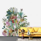Fototapete mit abstraktem Blumenmotiven, Blau Floral 3.40 x 2.12 m 