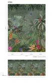 Fototapete mit Dschungelmotiv und Tieren, Grün ,Floral 2,70 x 2,12 m 