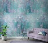 Fototapete in vintage Metalloptik Blau, Rot ,Illustration 2,70 x 1,59 m 