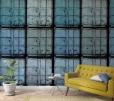 Fototapete mit Containern Blau ,Illustration 2,70 x 1,59 m 