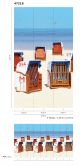 Fototapete mit Strandkörben am Meer Beige, Blau ,Illustration 2,70 x 1,59 m 