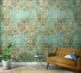 Fototapete in vintage Stil Beige, Blau ,Ornamental 2,70 x 1,59 m 