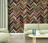 Hout visgraat behang Fotobehang Bruin, Hout effect 2,70 x 1,59 m 