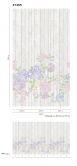 Fototapete mit kleinen Blumen auf Holzzaun Greige ,Holzoptik 2,70 x 1,59 m 