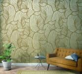 Fototapete mit abstraktem Blattmotiv Beige ,Floral 2,70 x 1,59 m 