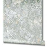 Tapet, non-woven blomstertapet Flora grå, hvid 