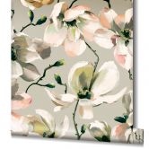 Vliestapete mit Blättern in gemaltem Stil beige, weiß Floral 
