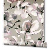 behang vliesbehang Flora grijs, beige 