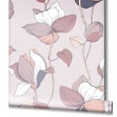 Vliestapete mit Comic-Blumen Look grau, braun Floral 