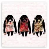 Leinwandbild, Banksy lachen die Affen 