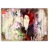 Leinwandbild, Mädchen mit Hut Shabby Chic 