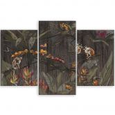 3-delige canvas print, Apen in de jungle 