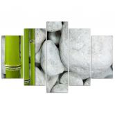Leinwandbild 5 teilig, Zen Stones Bamboo Spa 