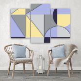 Leinwandbild 3 teilig, Geometrische Abstraktionsformen 