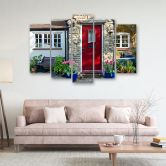 Leinwandbild 5 teilig, Straße Haus Stadt 