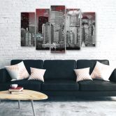 Leinwandbild 5 teilig, New York City Wolkenkratzer 