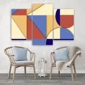 Leinwandbild 3 teilig, Geometrische Abstraktionsformen 