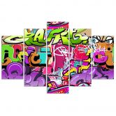 Leinwandbild 5 teilig, Graffiti-Abstraktion 