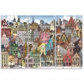 Leinwandbild 3 teilig, Fröhliche Stadt 