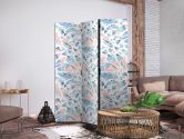 Paravent, Raumteiler freistehend, Trennwand - Fish in Aztec Style in Pastel Color Shades 