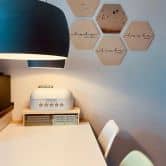 Hexagon - Holz Birke-Furnier - Lebe, Lache, Liebe (3er Set) 