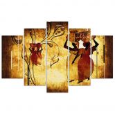 Leinwandbild 5 teilig, Afrikanische Frauen 
