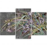 Leinwandbild 3 teilig, Iris Blumen im Wind 