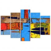 Leinwandbild 5 teilig, Abstrakt Bunt 