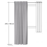 Homing Fertigschal mit verdeckten Schlaufen Allen kiesel -  2,45 x 1,4 m 