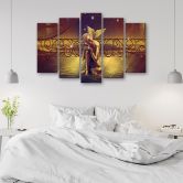 Leinwandbild 5 teilig, Buddha Abstrakt Zen Braun 