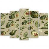 Leinwandbild 5 teilig, Avocado -Hälften 