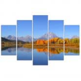 Leinwandbild 5 teilig, Landschaft See Natur 