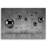 Canvasbillede, Bolde i 3D-sølv 
