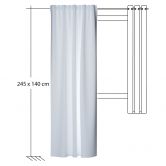 Homing Vorhang mit verdeckten Schlaufen Galdin weiß -  2,45x1,40 m 
