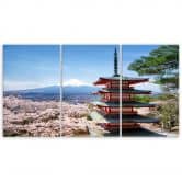 Leinwandbild 3-teilig, Japan Berg Fuji 
