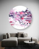 Rundes Leinwandbild Japan Aquarell 