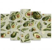 Leinwandbild 5 teilig, Avocado -Hälften 