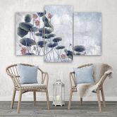 Leinwandbild 3 teilig, Rote Wasserlilie 