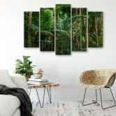 Leinwandbild 5 teilig, Regenwald Natur 