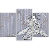 Leinwandbild 3 teilig, Traditioneller japanischer Geisha 