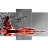 Leinwandbild 3-teilig, Buddha Feng Shui Religion 