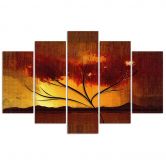 Leinwandbild 5 teilig, Afrika-Baum 