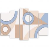 Leinwandbild 5 teilig, Geometrische Abstraktionsformen 