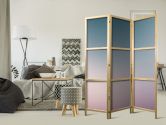 Japanischer Paravent, Raumteiler freistehend, Trennwand - Nostalgic Gradient: Muted Colors 