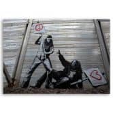 Tableau sur toile, graffiti Banksy 